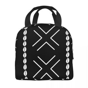 Lunch Bag, African Mudcloth Print Bag, Tribal, Portable Cooler, Thermal …
